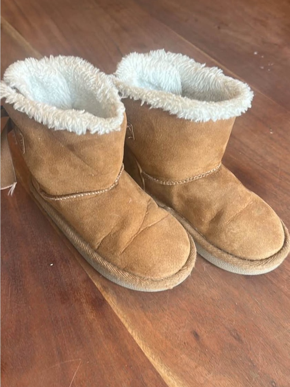 Kids Cozy Faux-Shearling Lined Booties - Tan